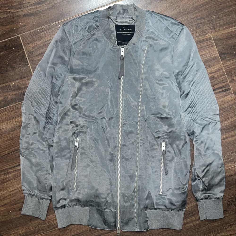 All Saints Charcoal Bomber Jacket